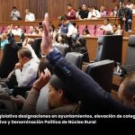 Aprueba Legislativo designaciones en ayuntamientos, elevación de categoría administrativa y Denominación Política de Núcleo Rural en localidades de la Costa y Mixteca